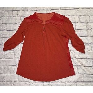 Womans Kuhl 16S Red floral Pattern‎ Blouse